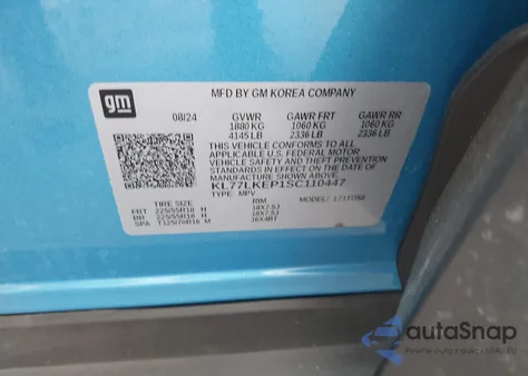 2025 Chevrolet Trax Fwd Activ z USA, uszkodzony, nr VIN KL77LKEP1SC110447